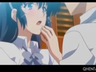 Brunette Hentai College stunner Cunt Licked And Fucked Upskirt