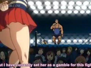 Groß breasted anime jung dame beraubt nackt für gangbang fick