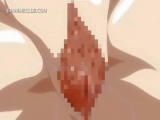 Anime lassie makakakuha ng puke licked at binuksan sa close-up