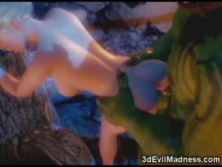 3d elf prinsessan ravaged av orc - smutsiga film vid ah-me