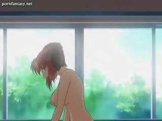 Si rambut merah anime teenie tunggangan besar putz