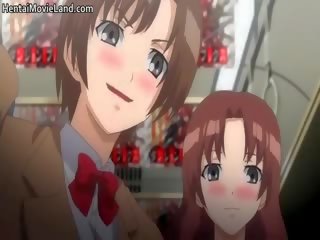 Nevinný bruneta anime motyka saje člen part4