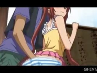 Redhead Sweet Hentai sweetheart Pussy Teased Upskirt In Public