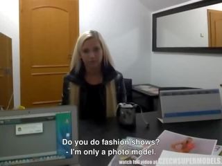 Blonde Model Sucks Agent for a Better Job