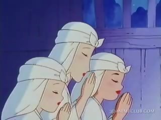 Nahý anime mníška majúce dospelé klip pre the prvý čas