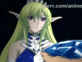 Charming hentai elf takes hefty creampie and facial