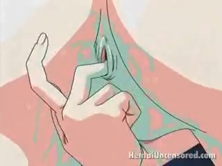 Lascivious Hentai diva Fingering Her Petite Slit And Sucking