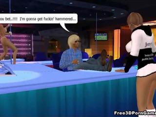 Elite 3D cartoon blonde stripper gets fucked hard