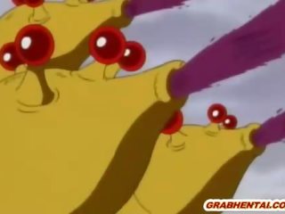 Hentai girls caught and incredible drilled by monster tentacles