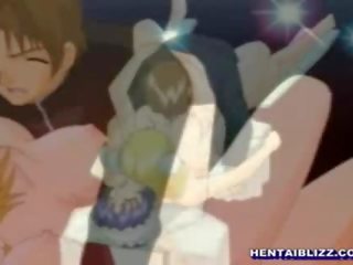 Captive hentai pengantin perempuan bertiga fucked oleh perhambaan anime zakar/batang