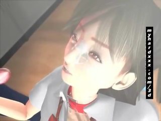 Elite 3d hentai adolescent geeft tietenjob