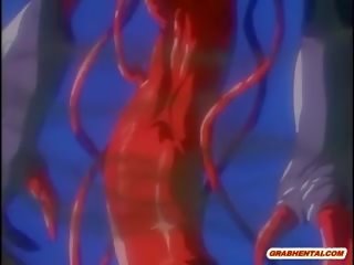 Coed Hentai babe Brutally Tentacles Fucked