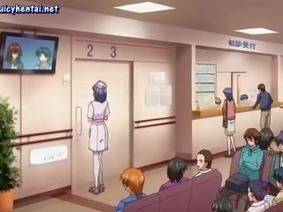 Busty anime nurse licks big johnson