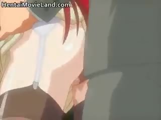 Привлекателен червенокоси аниме stunner получава малък грабване част4