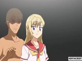 Rambut pirang animasi pornografi pelajar putri mendapat gangbanged oleh laki-laki di masks