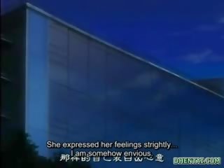 Anime krūtainas coed izpaužas viņai sulīga krūtis laizīja līdz pusaudzis