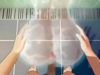 Anime anime x karakter klipp dukke blir knullet god i dusj