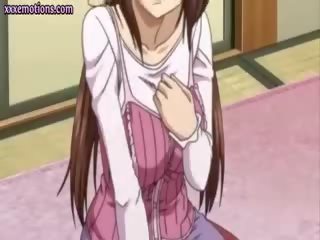 Násťročné anime dievča dostane bradavky olízal