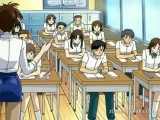 Anime skole lærer i kort skjørt klipp fitte